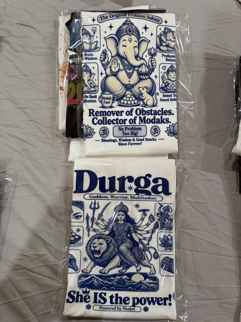 Custom T-shirt with a devotional Durga illustration